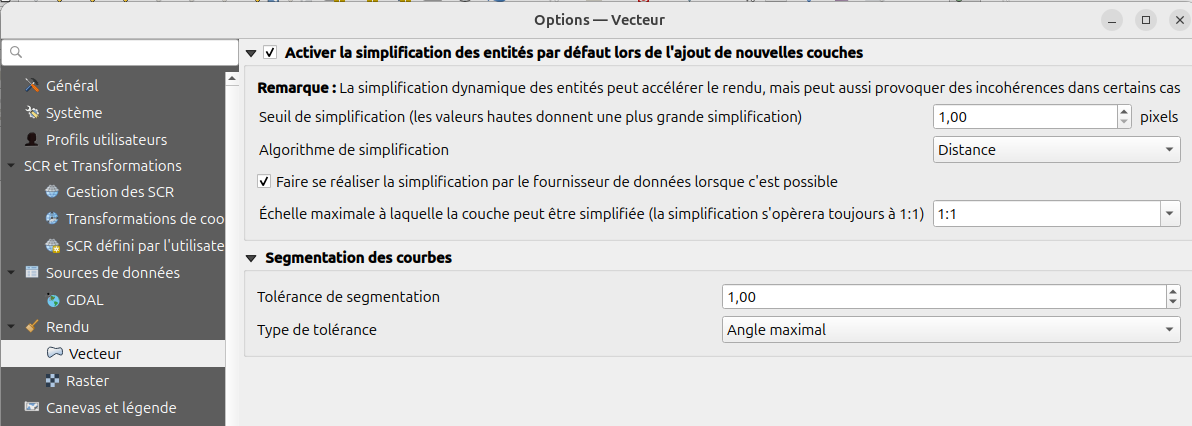 Simplification rendu vecteur